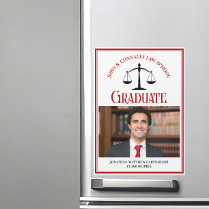 Red Black Law School Studenten Photo Magnet Card