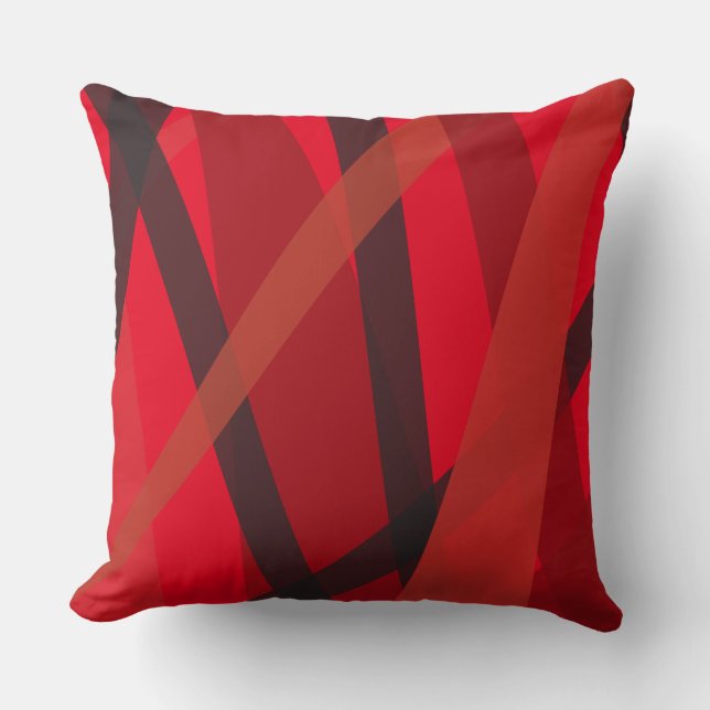 RED BLACK LINJER DESIGN Retro Dekorativ kudde (Framsida)