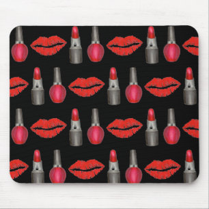 Red Black Lipstick Kiss Nagel polsk Makeup Beauty Musmatta