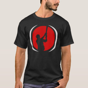 Red Black Logotyp Baseball Batter T Shirt