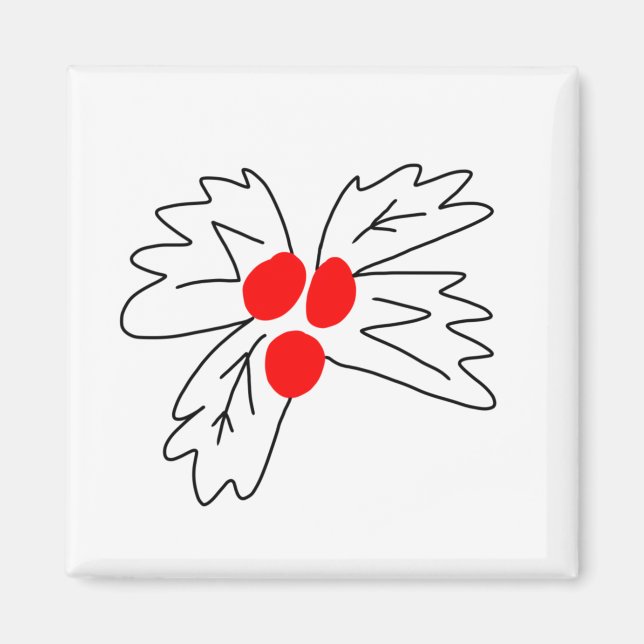 Red Black löv-christmas-designkaffe mugg Magnet (Framsidan)