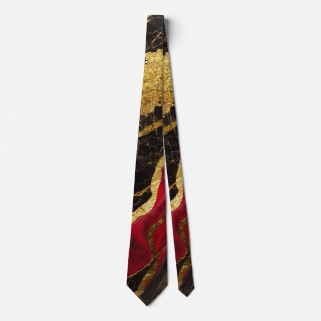 Red Black Marble Mönster med Guld Slips (Framsida)