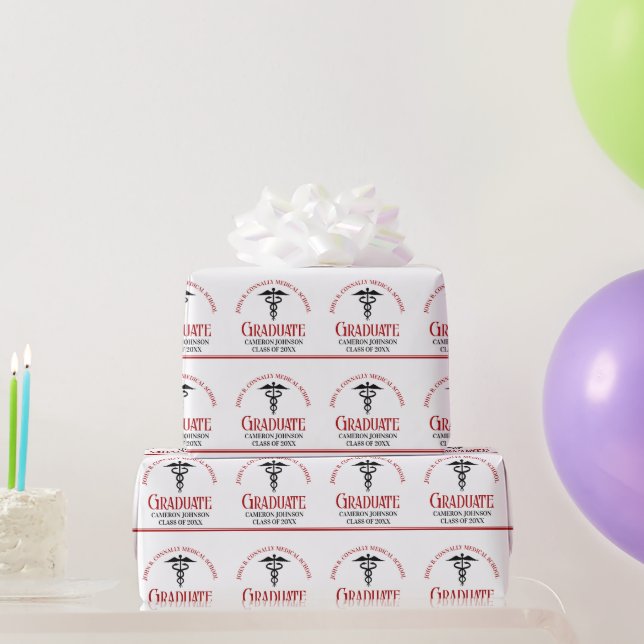 Red Black Medical School Anpassningsbar Studenten Presentpapper (Festgåvor)