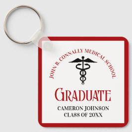 Red Black Medical School Student Keepsaké Nyckelring
