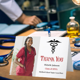 Red Black Medical School Studenten Photo Tack Kort