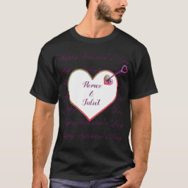 Red Black Modern Cute Romantik Heart Valentines da T Shirt