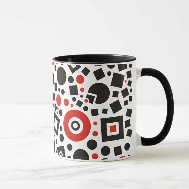 Red & Black Modern Deco Design Coffe Kopp Mugg (Höger)