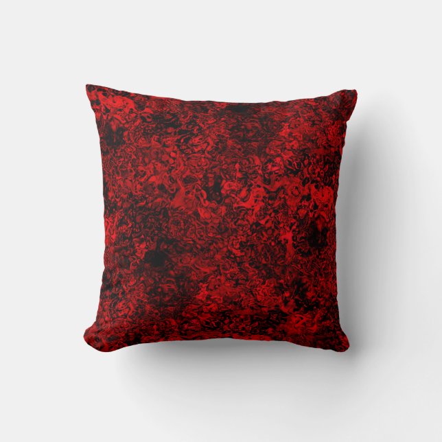 Red & Black Modern Elegant Abstrakt Mönster Kudde (Framsida)