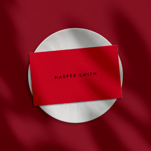 Red Black Modern Minimal Professionell Visitkort
