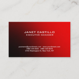 Red Black Modern Professionell Personal Simple Visitkort