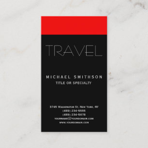 Red Black Modern Simple Travel Agent Affärskort Visitkort