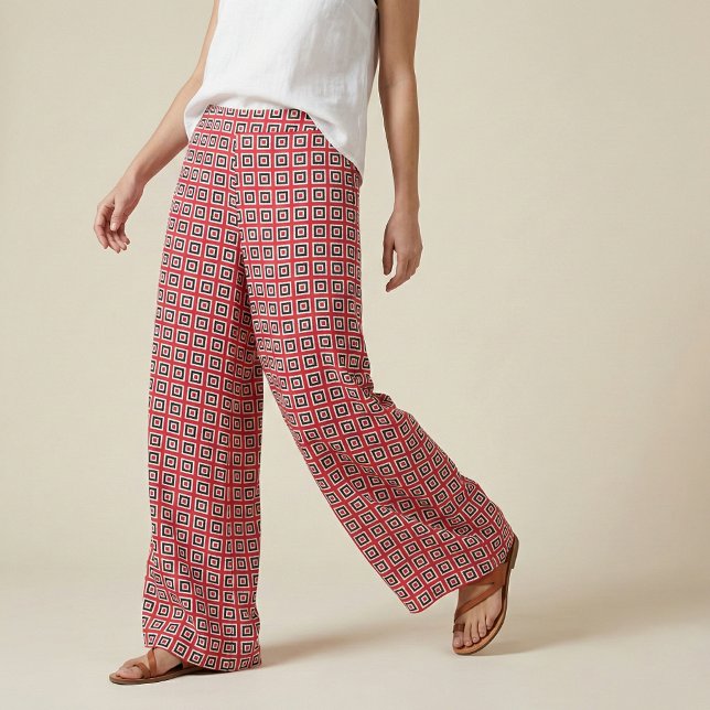 Red & Black Modern Trendig Geometric Mönster Tyg (Skapare uppladdad)