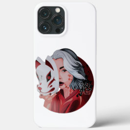 Red Black Mujina Illustration iPhone 13 Pro-Casese