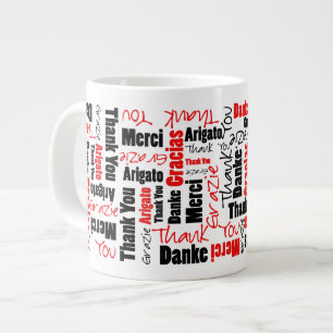 Red Black Multilingual Tack Cloud Jumbo Mugg