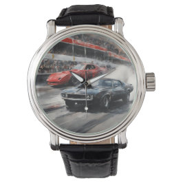 Red & Black Muscle cars Armbandsur