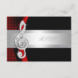 Red Black Music Treble Clef OSA Kort
