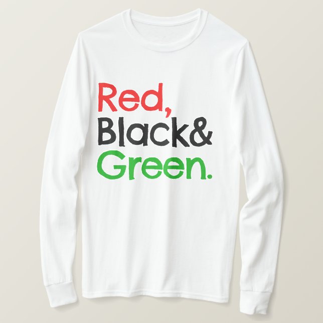 Red, Black och Grönt-African American T-Shirt (Design framsida)