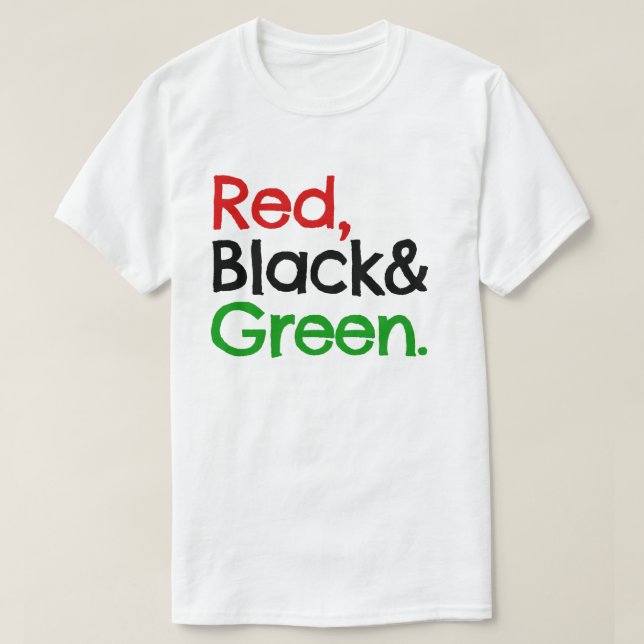 Red, Black och Grönt-African American T Shirt (Design framsida)