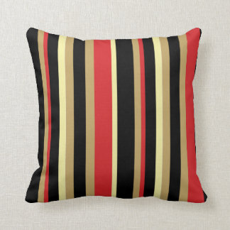 Red, Black och Tan Stripe Dekorativ kudde