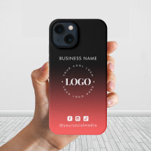 Red Black Ombre Business Logotyp & Social Media