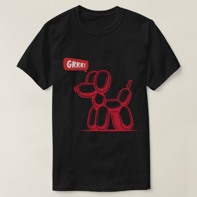 Red Bläck Party Balloon Hund - GRRR! T Shirt (Design framsida)