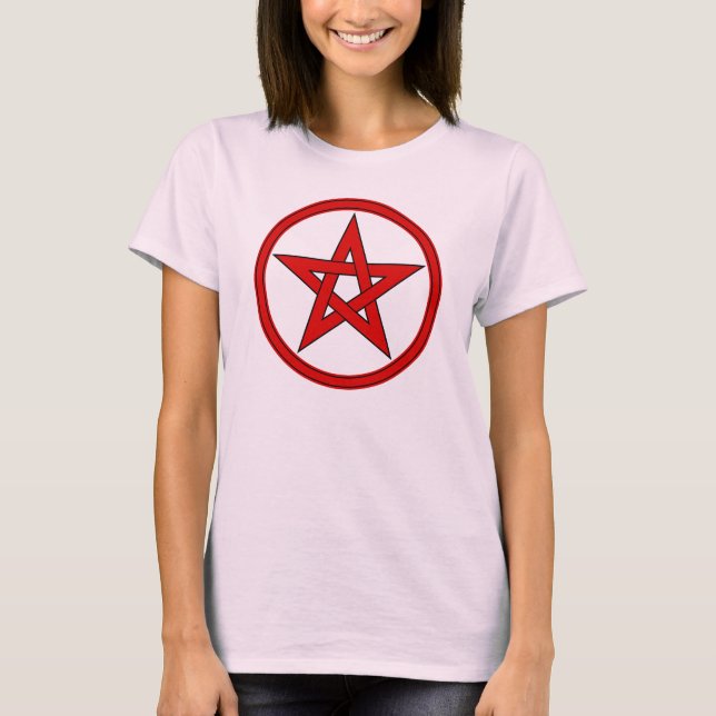 Red & Black Pentacle T Shirt (Framsida)