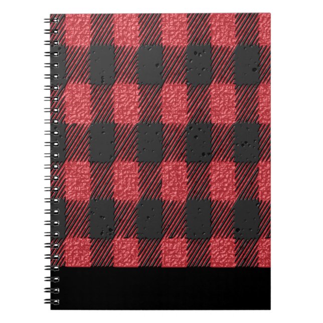 Red & Black plaid Journal Anteckningsbok (Framsidan)
