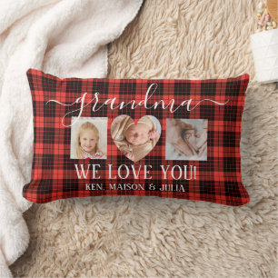 Red Black Play 3 Photo Collage Gift Personlig Lumbarkudde