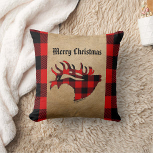 Red & Black Play Bull Elk jul Dekorativ kudde