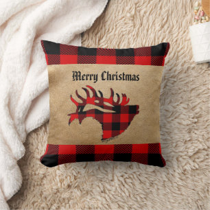 Red & Black Play Bull Elk jul Dekorativ kudde