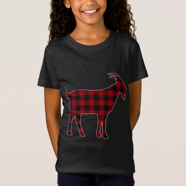 Red Black Play Goat Älskare Farmer Matching Family T Shirt (Framsida)