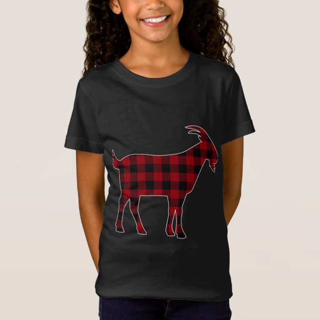 Red Black Play Goat Älskare Farmer Matching Family T Shirt (Framsida)