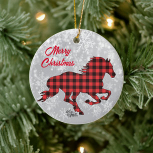 Red & Black Play Horse jul Ceramic Ornamic Julgransprydnad Keramik