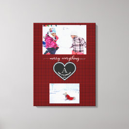 Red Black Play-julofferten Monogram Photo Canvastryck