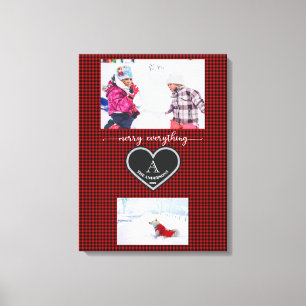 Red Black Play-julofferten Monogram Photo Canvastryck