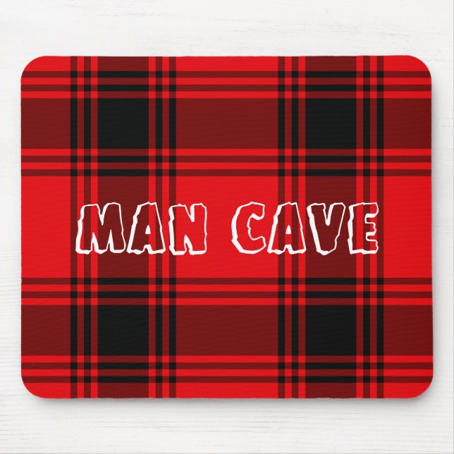 Red Black Play Man Cave Mouse Pad Musmatta (Framsidan)