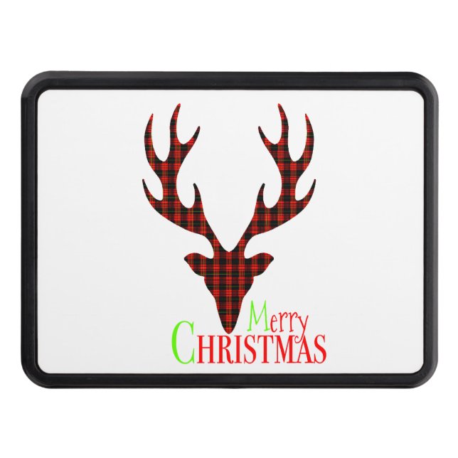 Red Black Play Reindeer jul Hitch Cover Dragkroksskydd (Framsidan)