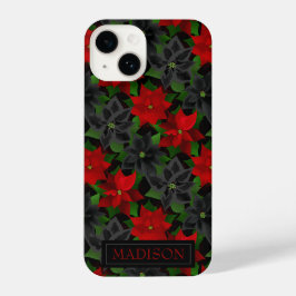 Red Black Poinsettia Goth Chrstimas