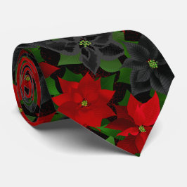 Red Black Poinsettia Goth Chrstimas Slips
