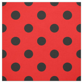 Red Black Polka dots Textile Tyg