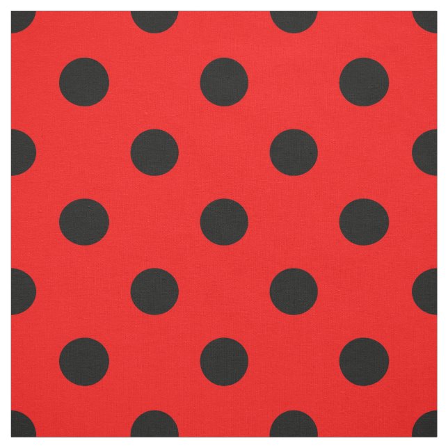 Red Black Polka dots Textile Tyg (Provkarta)
