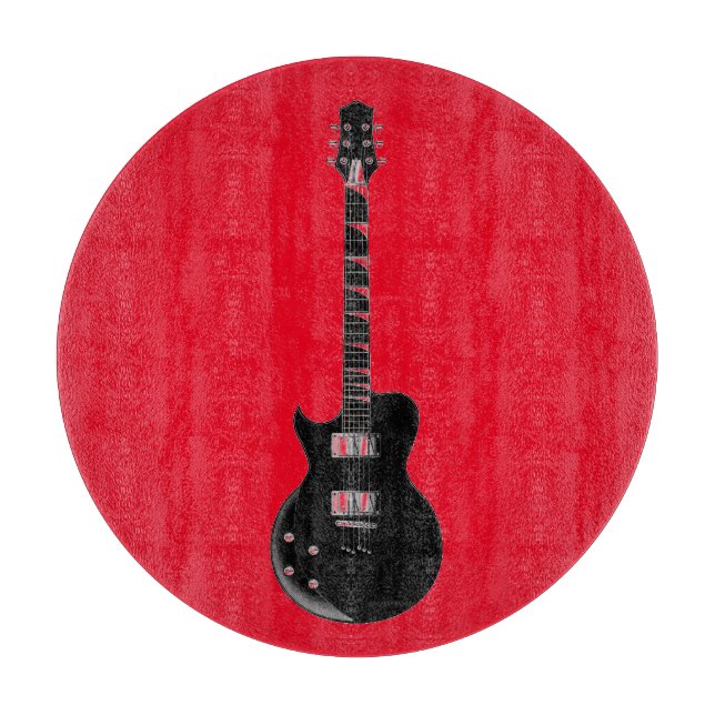 Red Black Pop Art Electric Guitar (Framsidan)