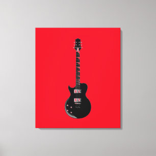 Red Black Pop Art Electric Guitar Canvastryck