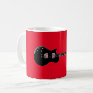 Red Black Pop Art Electric Guitar Kaffemugg