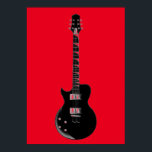 Red Black Pop Art Electric Guitar Poster<br><div class="desc">Bild för musikinstrument - illustrationer</div>