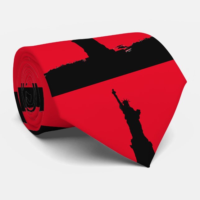 Red Black Pop Art Frihetsgudinnan Silhouette Slips (Rullad)