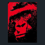 Red Black Pop Art Gorilla Ansikte Poster<br><div class="desc">Digital Computer Animal Art - College Pop Art - Vild Animal Computer Bilder</div>