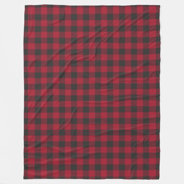 Red Black Pput Check Mönster Fleece Blanket (Framsidan)