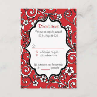 Red & Black Quinceañera Spanska OSA kort