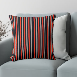 Red Black Rand Mönster Pillows Kudde
